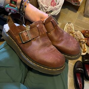 Dr. Martens Brown Leather Mules